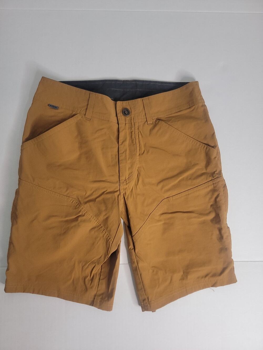 Kuhl Renegade Cargo Shorts Mens 30 Hiking Utility Stretch Outdoor Yellow Brown